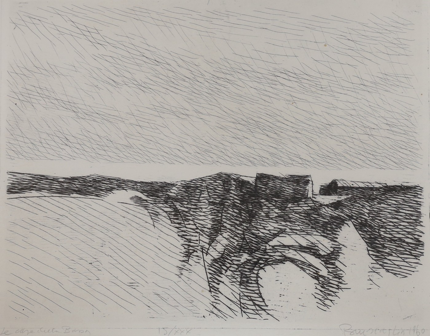 Renato Bruscaghia (1921-1999), two limited edition etchings, Primavera and Le Casa de la Barca, both signed and inscribed in pencil, 25 x 33cm and 32 x 40cm